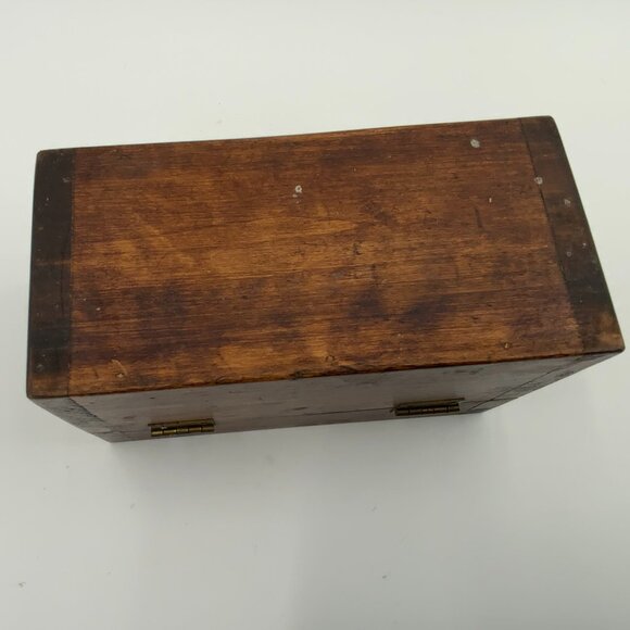 Handmade Antique Primitive Wooden Recipe Box - Picture 6 of 6